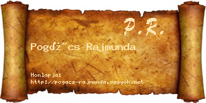 Pogács Rajmunda névjegykártya